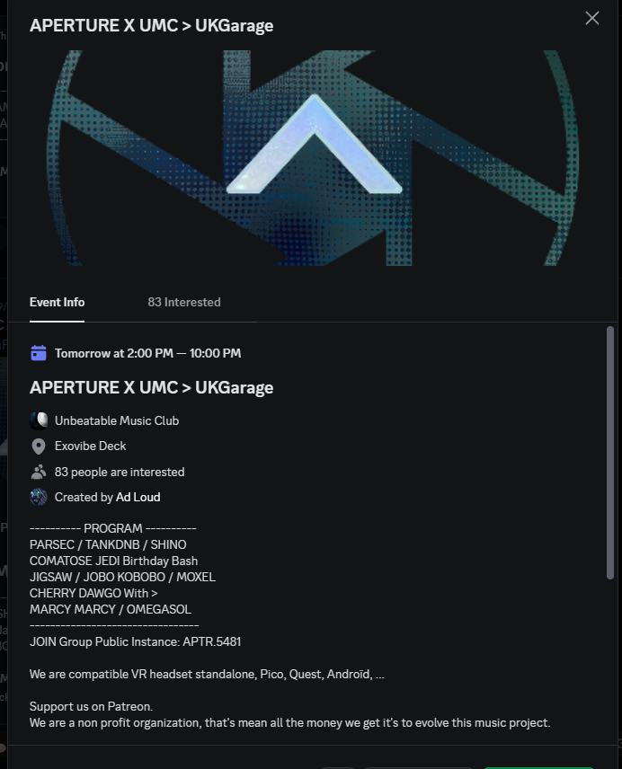 APERTURE event